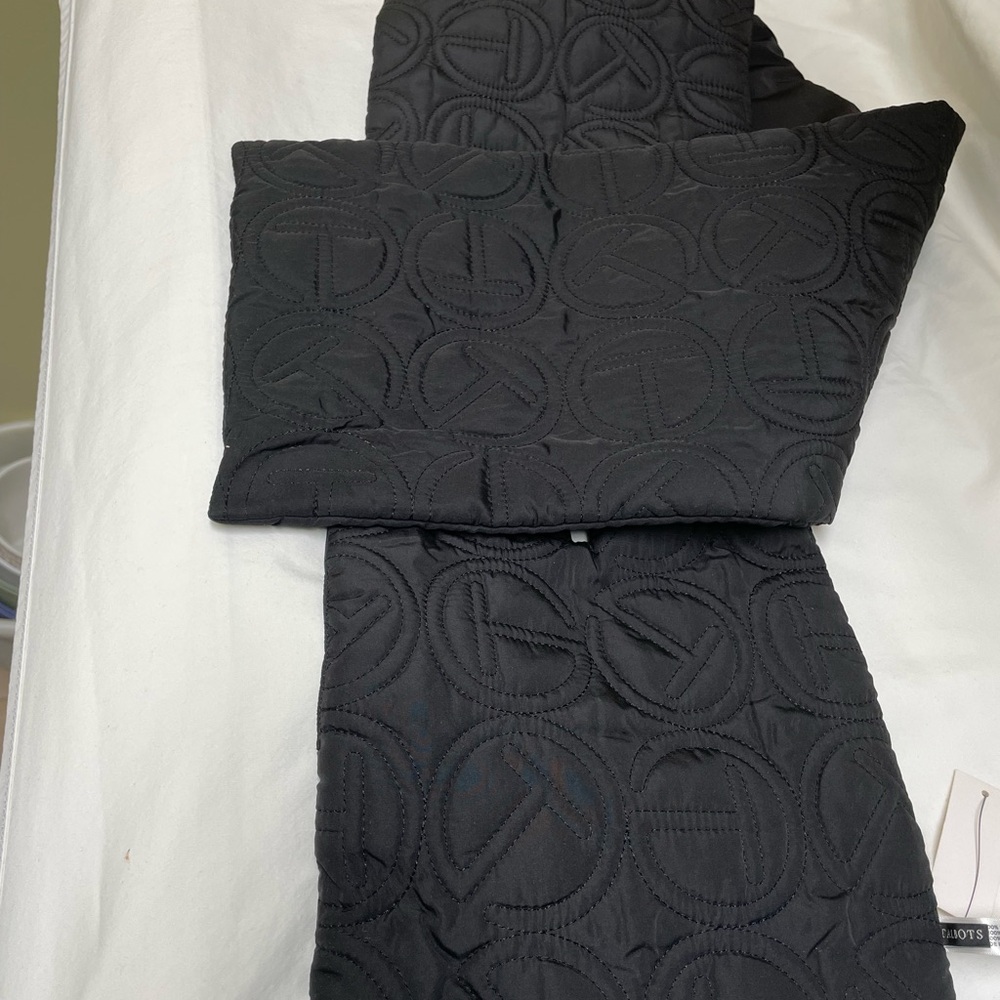 Talbots Black Quilted Scarf